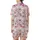 Women's Pastel Pink Whimsical Santa Reindeer Holiday Long Sleeve 2pc Pajama Set Satin Short-Sleeve Pajamas Set - 3