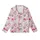 Women's Pastel Pink Whimsical Santa Reindeer Holiday Long Sleeve 2pc Pajama Set Kid Satin Pajamas Set - 2