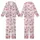 Women's Pastel Pink Whimsical Santa Reindeer Holiday Long Sleeve 2pc Pajama Set Kid Satin Pajamas Set - 1