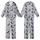 Gray Moon & Stars Pajama Sleep Set: Stylized Navy Crescent & Subtle Geometric Plaid Design Kid Satin Pajamas Set - 1