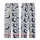 Gray Moon & Stars Pajama Sleep Set: Stylized Navy Crescent & Subtle Geometric Plaid Design Kid Satin Pajamas Set - 3