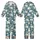 Women's Stylized Cream Elephant Pajamas: Desaturated Teal Paisley Sleep Set Kid Satin Pajamas Set - 1