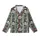 Panda Lover's Loungewear: Adorable Cartoon Panda Faces & Sage Green Bamboo Sleep Set Kid Satin Pajamas Set - 2