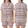 Women's Folkloric Fair Isle Christmas Pajamas: Reindeer Snowflake Long Sleeve Button-Front (White/Red) Satin Short-Sleeve Pajamas Set - 1