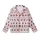 Women's Folkloric Fair Isle Christmas Pajamas: Reindeer Snowflake Long Sleeve Button-Front (White/Red) Kid Satin Pajamas Set - 2