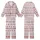 Women's Folkloric Fair Isle Christmas Pajamas: Reindeer Snowflake Long Sleeve Button-Front (White/Red) Kid Satin Pajamas Set - 1