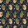 Hedgehog Lovers' Whimsical Navy Blue Cacti & Hedgehog Pattern with Red Berries Satin Short-Sleeve Pajamas Set - 4