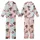 Festive Western Christmas: Whimsical Highland Cow & Santa Faux Yarn Knit Graphic Kid Satin Pajamas Set - 1