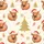 Cozy Christmas Lovers' Whimsical Watercolor Highland Cow Santa Hat Lights Glitter Satin Short-Sleeve Pajamas Set - 4