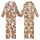 Holiday Animal Lovers' Cute Fluffy Highland Cow Christmas Pattern in Red, Green, Brown Cartoon Style Kid Satin Pajamas Set - 1