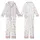 Women's Delicate Muted Floral Sprigs Pattern Silky Short Sleeve Long Pants Pajamas Set Kid Satin Pajamas Set - 1