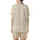 Spring Lounge V-Neck Ribbed Set: Subtle Beige Geometric Grid Pattern - Straight Leg Pajamas Satin Short-Sleeve Pajamas Set - 3