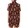 Women's Plus Size Pajamas: Seamless Dark Maroon Teddy Bear, Heart & Star Print Short Sleeve Sleep Set Satin Short-Sleeve Pajamas Set - 3