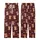 Women's Plus Size Pajamas: Seamless Dark Maroon Teddy Bear, Heart & Star Print Short Sleeve Sleep Set Kid Satin Pajamas Set - 3