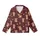 Women's Plus Size Pajamas: Seamless Dark Maroon Teddy Bear, Heart & Star Print Short Sleeve Sleep Set Kid Satin Pajamas Set - 2