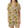 Women's Vintage Boho 60s 70s Sunflower Daisy Honeybee Meadow Silky Satin Short-Sleeve Pajamas Set - 2