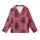 Women's Deep Maroon & Pink Geometric Plaid Satin Short-Sleeve Sleep Set Kid Satin Pajamas Set - 2