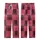Women's Deep Maroon & Pink Geometric Plaid Satin Short-Sleeve Sleep Set Kid Satin Pajamas Set - 3