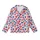 Dog Lover Mom's Scarlet Red Indigo Blue Watercolor Paw Print All-Over Satin Short-Sleeve Pajamas Set Kid Satin Pajamas Set - 2
