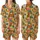 Women's Illustrative Hand-Drawn Orange Fruit & Tropical Botanical Geometric Satin Short-Sleeve Pajamas Set - 1