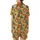 Women's Illustrative Hand-Drawn Orange Fruit & Tropical Botanical Geometric Satin Short-Sleeve Pajamas Set - 3