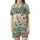 Otter Lover's Whimsical Ocean Otters Scene: Cream, Seafoam & Teal Wearable Design Satin Short-Sleeve Pajamas Set - 2