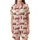 Whimsical Vintage Red Fire Truck Hydrant Watercolor Bows Wearable Item Satin Short-Sleeve Pajamas Set - 2