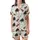 Music Lover's Whimsical Black Grand Piano Brown Violin Teal Harp Musical Notes Design Satin Short-Sleeve Pajamas Set - 2