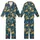 Women's Golden Sea Turtle Starfish Navy Aqua Teal Ornate Marine Foliage Design Kid Satin Pajamas Set - 1