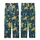 Women's Golden Sea Turtle Starfish Navy Aqua Teal Ornate Marine Foliage Design Kid Satin Pajamas Set - 3