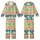 Bohemian Tropical Oasis: Vibrant Teal Coral Palm Tree & Exotic Bird Foliage Kid Satin Pajamas Set - 1