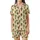 Women's Plant Lover Potted Cactus Succulent Creamy Yellow Satin Short-Sleeve Sleep Set Satin Short-Sleeve Pajamas Set - PHkhsH5MdC