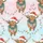Festive Fluffy Highland Cow Calf: Whimsical Watercolor Art, Santa Hat, Teal Garland, Colorful String Lights & Snowflakes Design Satin Short-Sleeve Pajamas Set - 4