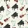 Music Lover's Whimsical Black Grand Piano Brown Violin Teal Harp Musical Notes Design Kid Satin Pajamas Set - 4