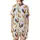 Countryside Living Rooster & Hen Watercolor Pattern: Vibrant Woven Cages Design - Loungewear Item Satin Short-Sleeve Pajamas Set - 3
