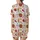 Baseball Fan Hand-Painted Watercolor Game Day Pattern: Gloves, Bats, Helmets, Trophies, Popcorn & Hotdogs Design Satin Short-Sleeve Pajamas Set - 3