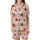 Baseball Fan Hand-Painted Watercolor Game Day Pattern: Gloves, Bats, Helmets, Trophies, Popcorn & Hotdogs Design Satin Short-Sleeve Pajamas Set - 2