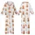 Highland Cow Design: Gentle Wildflower Pattern - Caramel Shaggy Calves Wearable Art Kid Satin Pajamas Set - 1