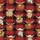 Festive Highland Cow Lovers: Buffalo Plaid Winter Scene with Santa Hats & Holly Holiday Fabric Print Satin Short-Sleeve Pajamas Set - 4