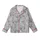 Highland Calf Lovers' Black & White Fluffy Calves All-Over Pattern - Serene Line Art Wearable Kid Satin Pajamas Set - 2