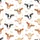 Women's Charming Watercolor Cow Heads, Tan Bows & Burnt Orange Plus Signs Seamless Rustic Satin Short-Sleeve Pajamas Set - 4