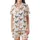 Women's Charming Watercolor Cow Heads, Tan Bows & Burnt Orange Plus Signs Seamless Rustic Satin Short-Sleeve Pajamas Set - 2