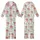 Women's Whimsical Dusty Rose Watercolor Highland Cows with Cowboy Hats & Red Heart Sunglasses, Mint Green Gingham Plaid Kid Satin Pajamas Set - 1