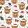 Whimsical Highland Cow Christmas Design: Festive Santa Hats, Bells & Snowflakes Satin Short-Sleeve Pajamas Set - 4