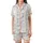 Cozy Aesthetic: Baby Blue Rabbit Cable Knit & Polka Dot Design Satin Short-Sleeve Pajamas Set - 2