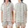 Cozy Aesthetic: Baby Blue Rabbit Cable Knit & Polka Dot Design Satin Short-Sleeve Pajamas Set - 1