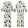 Feline Fanatics Whimsical Black Striped Silhouette Cats Cream Background Everyday Wear Kid Satin Pajamas Set - IsfahylYIm