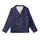 Stargazer's: Scattered White Celestial Pattern Deep Midnight Blue Wearable Kid Satin Pajamas Set - 2