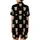 Highland Cow Lover: Whimsical Fluffy Cow Christmas Lights Multi-Color Stars Black Sweater Satin Short-Sleeve Pajamas Set - 4Fy4Ndgci0