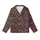 Nature-Inspired Rose Pink Fawn Berry Scatter on Deep Chocolate Brown Custom Print Kid Satin Pajamas Set - 2